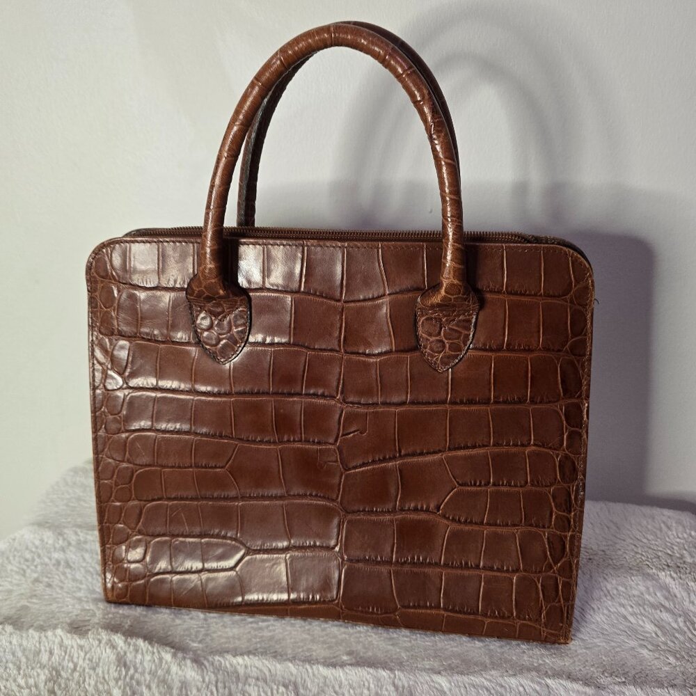 Vintage Bettina Leather Alligator Handbag
